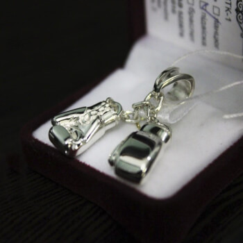 Кулон "Две боксерские перчатки" из серебра