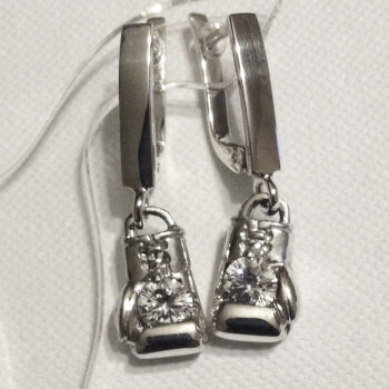 Сережки для милых дам с боксерскими перчатками