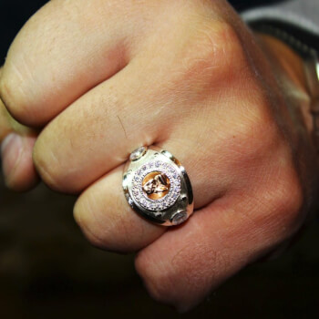 Печатка, кольцо с боксерской перчаткой из серебра