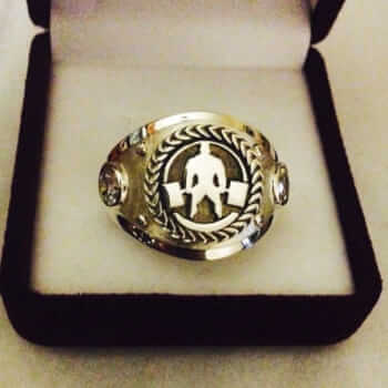 Печатка, кольцо с пауэрлифтером из золота