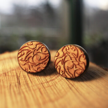 Мужские запонки с натурального дуба
