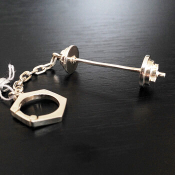 Брелок для ключей штанга, серебро