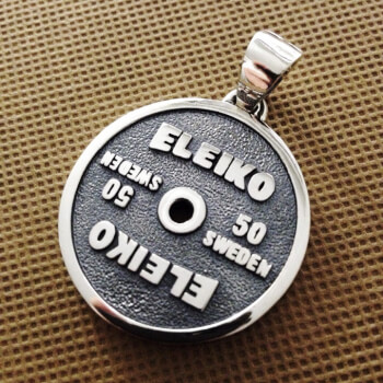 Кулон блин от штанги 3см, серебро