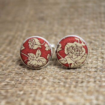 Оригинальные яркие цветочные запонки