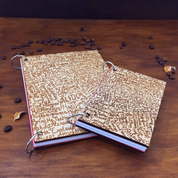 Деревянный блокнот с текстовой гравировкой