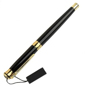 Ручка-роллер черного цвета с позолоченными елементами