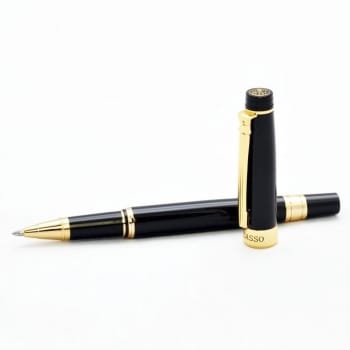 Элегантная ручка-роллер с позолоченными елементами