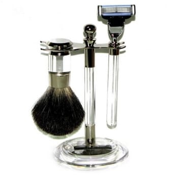 Бритвенный набор с полупрозрачной подставкой