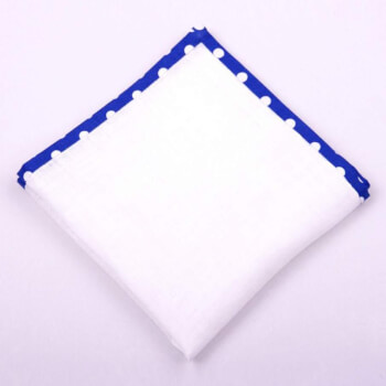 Белый нагрудный платок для пиджака с кантом