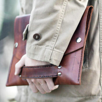 Кожаная сумка для документов А4